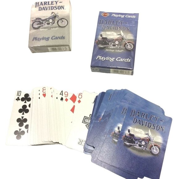 Harley-Davidson Collectible Tin Double Deck Playing Cards Softail Edition 2001 - Picture 5 of 5